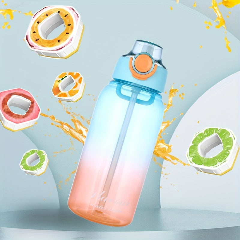 1000ml Fruit-Flavored BPA-Free Plastic Water Bottle with Flip Top and Sealable Lid