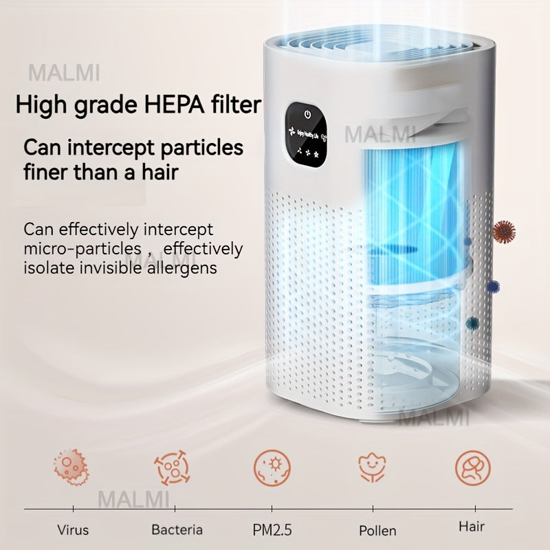 Smart Touch Air Purifier for Home with 3-Speed HEPA Filter
