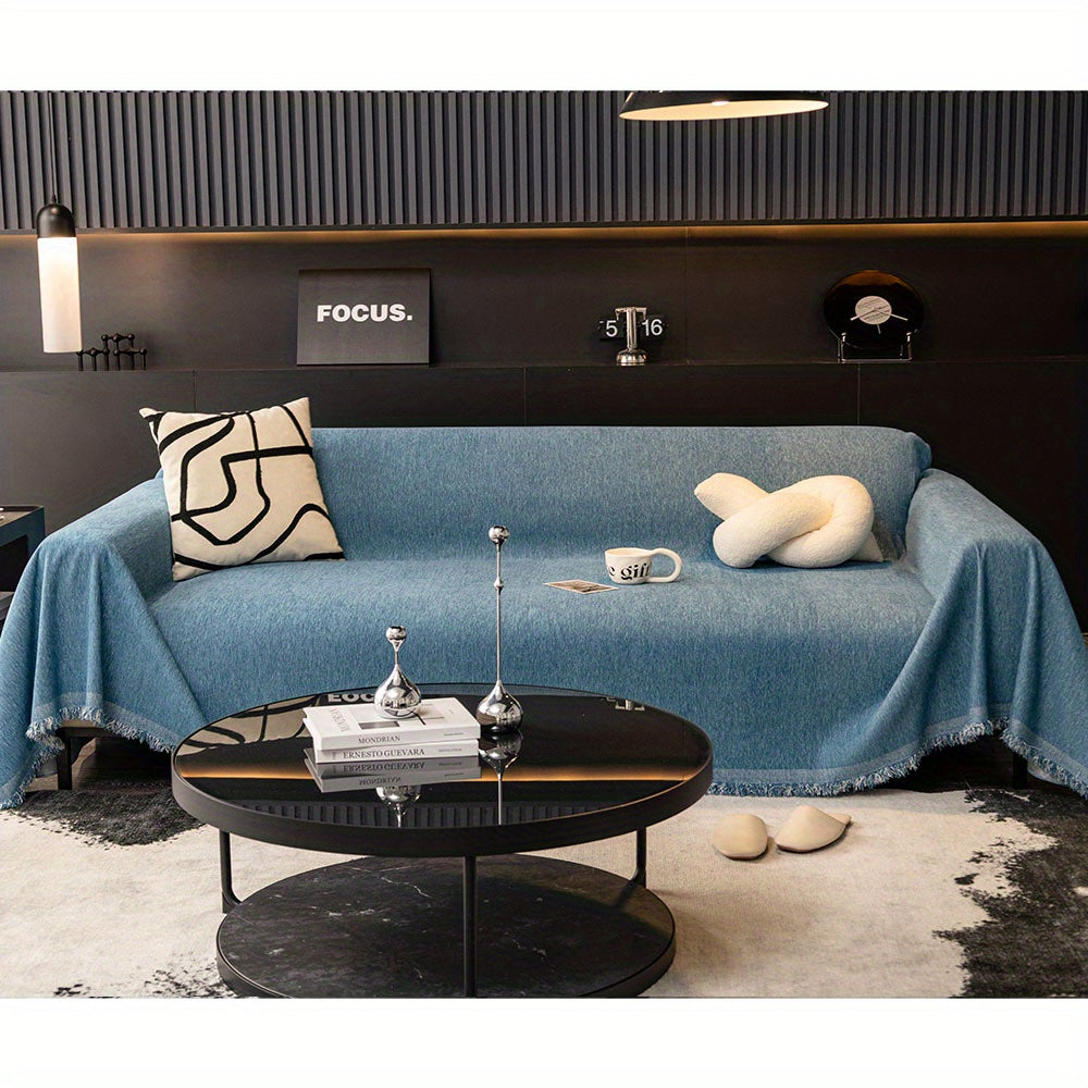 Tasselli suv o'tkazmaydigan divan qoplamasi, yuvilishi mumkin va bardoshli, yashash xonasi uy bezaklari uchun universal mebelni himoya qilish.