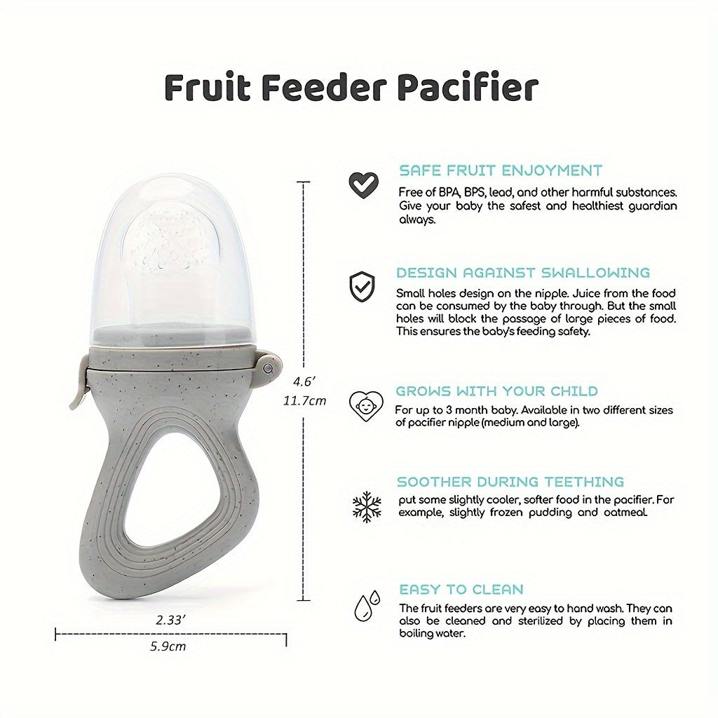 Baby Food Feeder Set with 3 Soothing Items Fruit Feeder Teething Toy BPA-Free Silicone