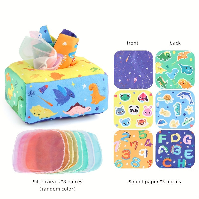 Baby Toy Soft Tissue Box Interactive Learning Toy for Kids Finger Strengthening