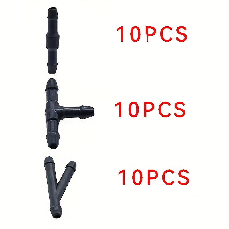 Conectores de tubo de lavado de parabrisas para coche, 18 piezas/30 piezas, de goma, en 3 formas
