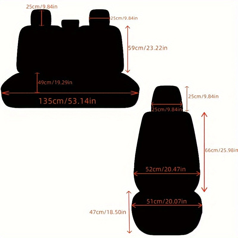 Universal Fit Car Seat Cover Set All-Season Fabric Full Coverage