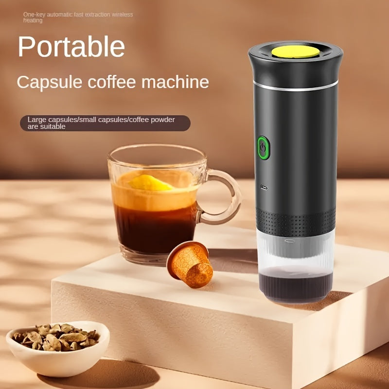 Portable Black USB Rechargeable Coffee Maker for Office and Travel