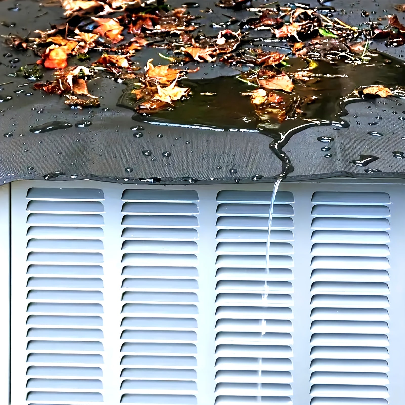 Heavy Duty Waterproof Air Conditioner Cover for Outdoor Central Units with Bungee Cords