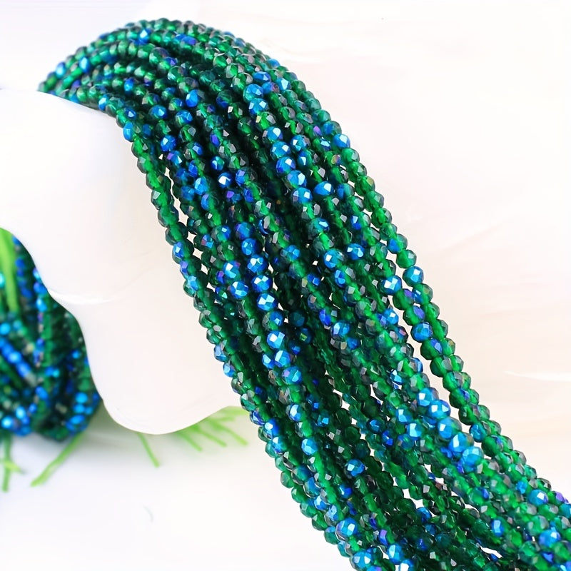 Set of 950/620 Pieces 2mm 3mm Faceted Faux Crystal Glass Beads for Jewelry Making