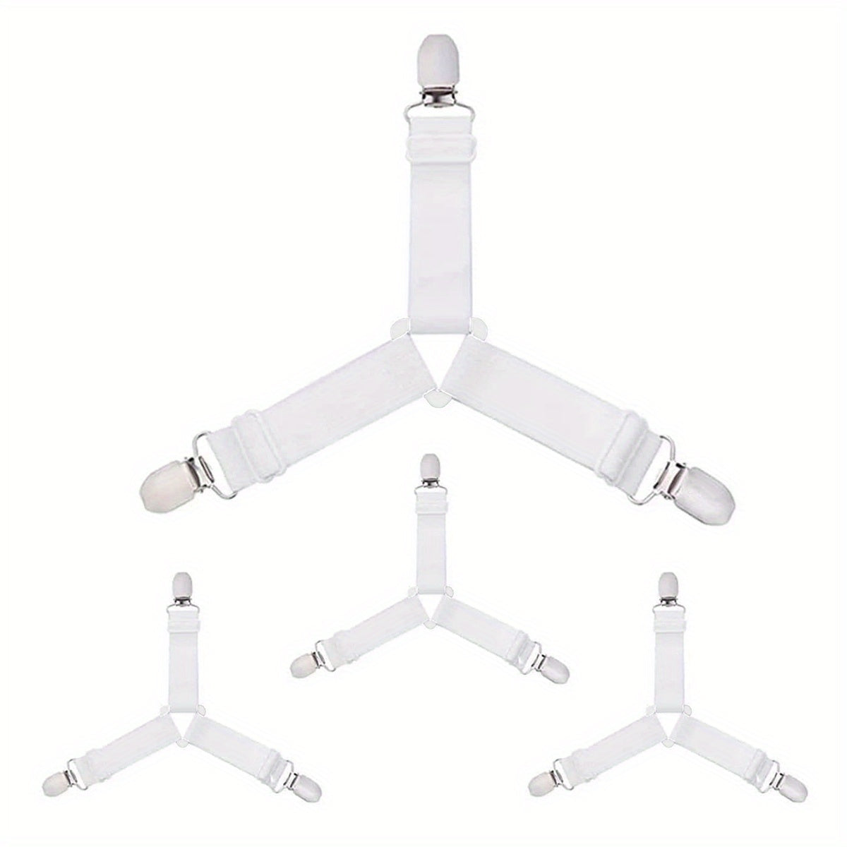 Adjustable Bed Sheet Straps for Secure Fitted Sheets, 4 Pieces