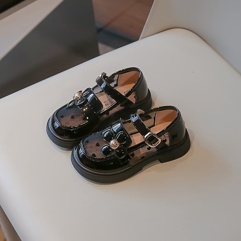 Girls' Mary Jane Flats Breathable PU Non-Slip Sole Indoor Outdoor Shoes