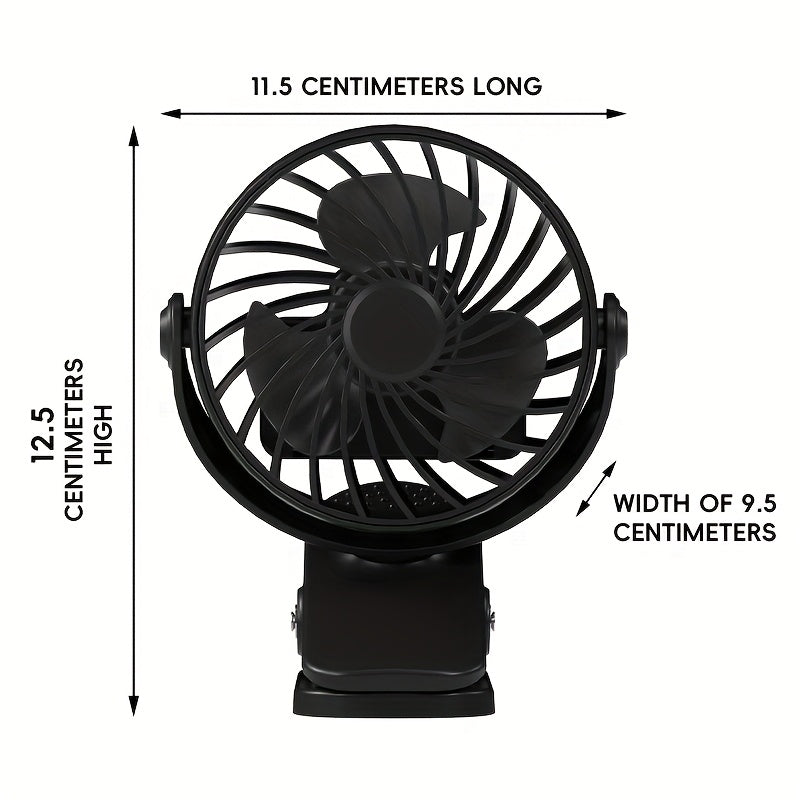 Mini USB Fan with Multi-Color ABS Material Rechargeable 500mAh Battery Clamp Desk Stand
