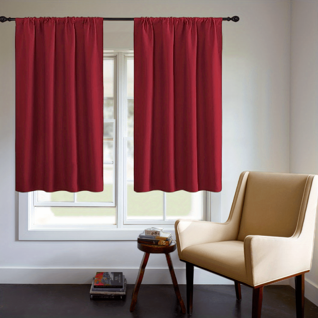 Blackout Curtain Panel Thick Rod Pocket Light Blocking Insulation Bedroom 200g