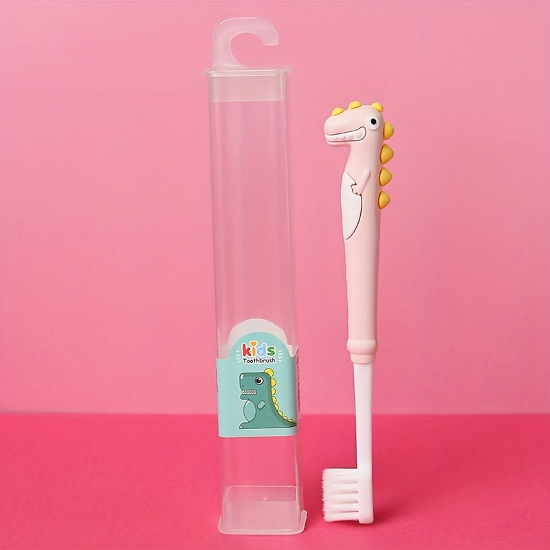 Children's Soft Bristle Toothbrush with Cartoon Dinosaur Design, Individually Packaged