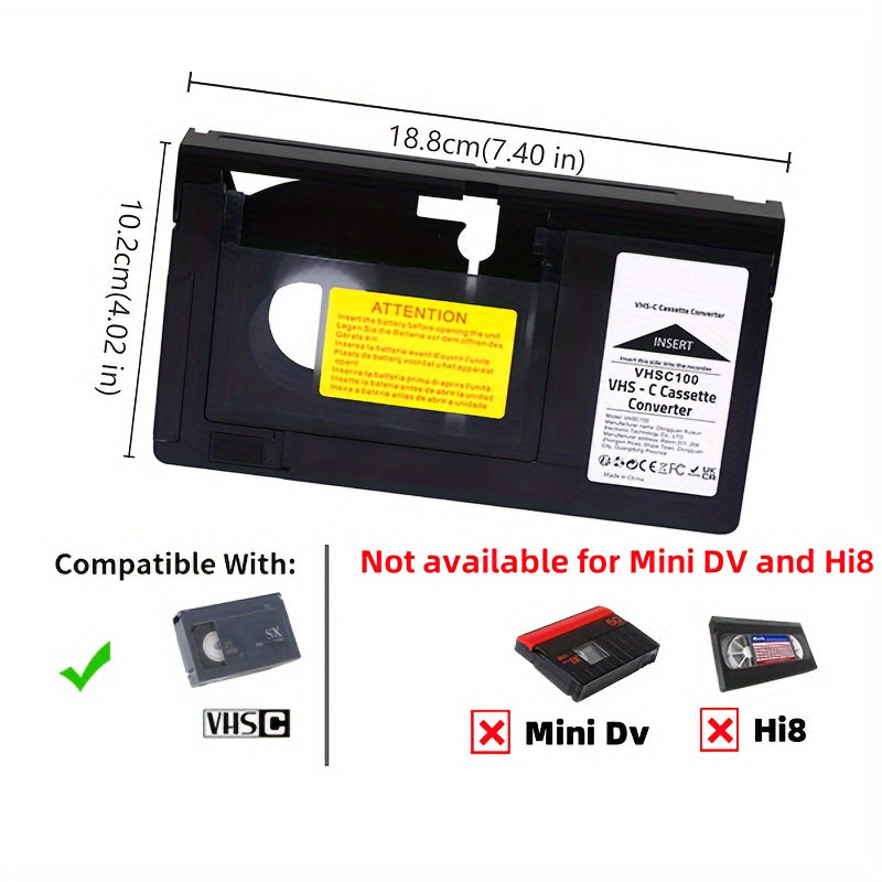 Корпус для конвертера Retro VHS в VHS, не требует батарей, совместим с VHS-кассетами, винтажный аксессуар для VHS