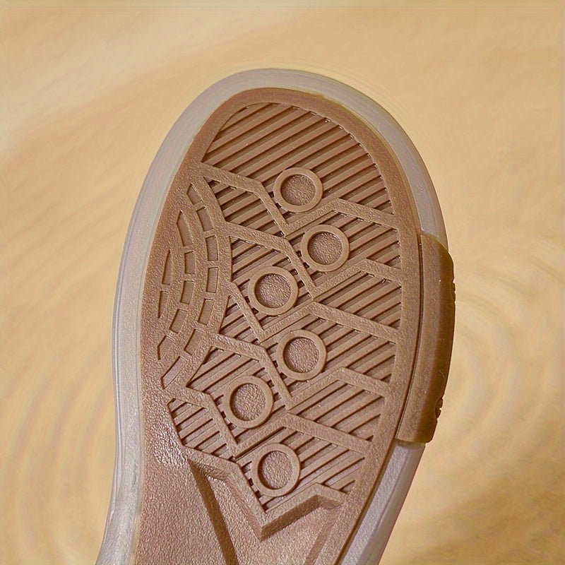 Women's Casual Solid Color Boots with Side Zipper Non-slip Platform Shoes