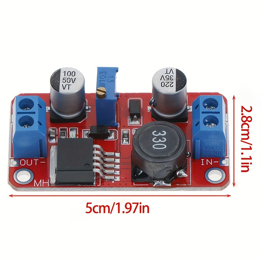 Módulo convertidor de voltaje elevador DC-DC ajustable de 3V-35V a 5V-40V, metálico, sin batería