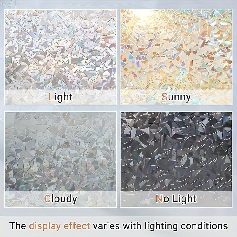 Privacy Window Film UV Blocking 3D Crescent Design Self-Adhesive Heat Control