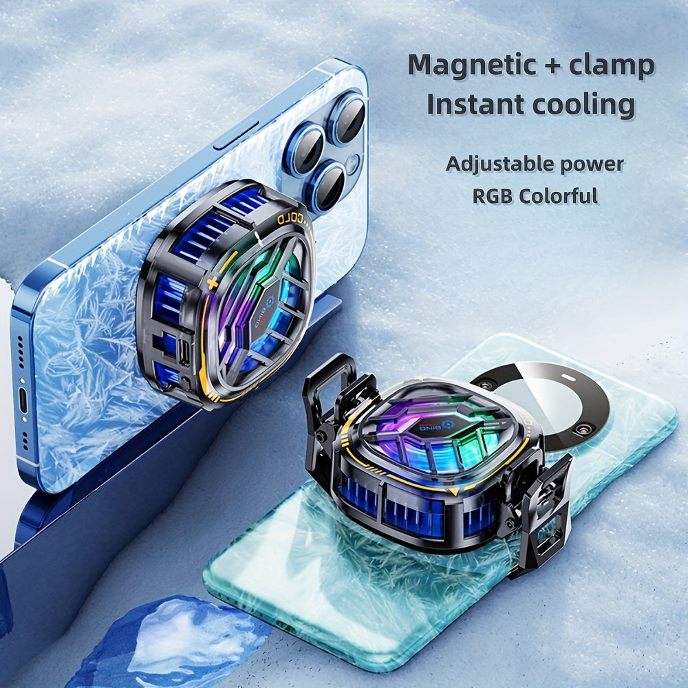 Mobile Gaming Cooling Fan with Digital Display Magnetic Clip Radiator for iOS and Android