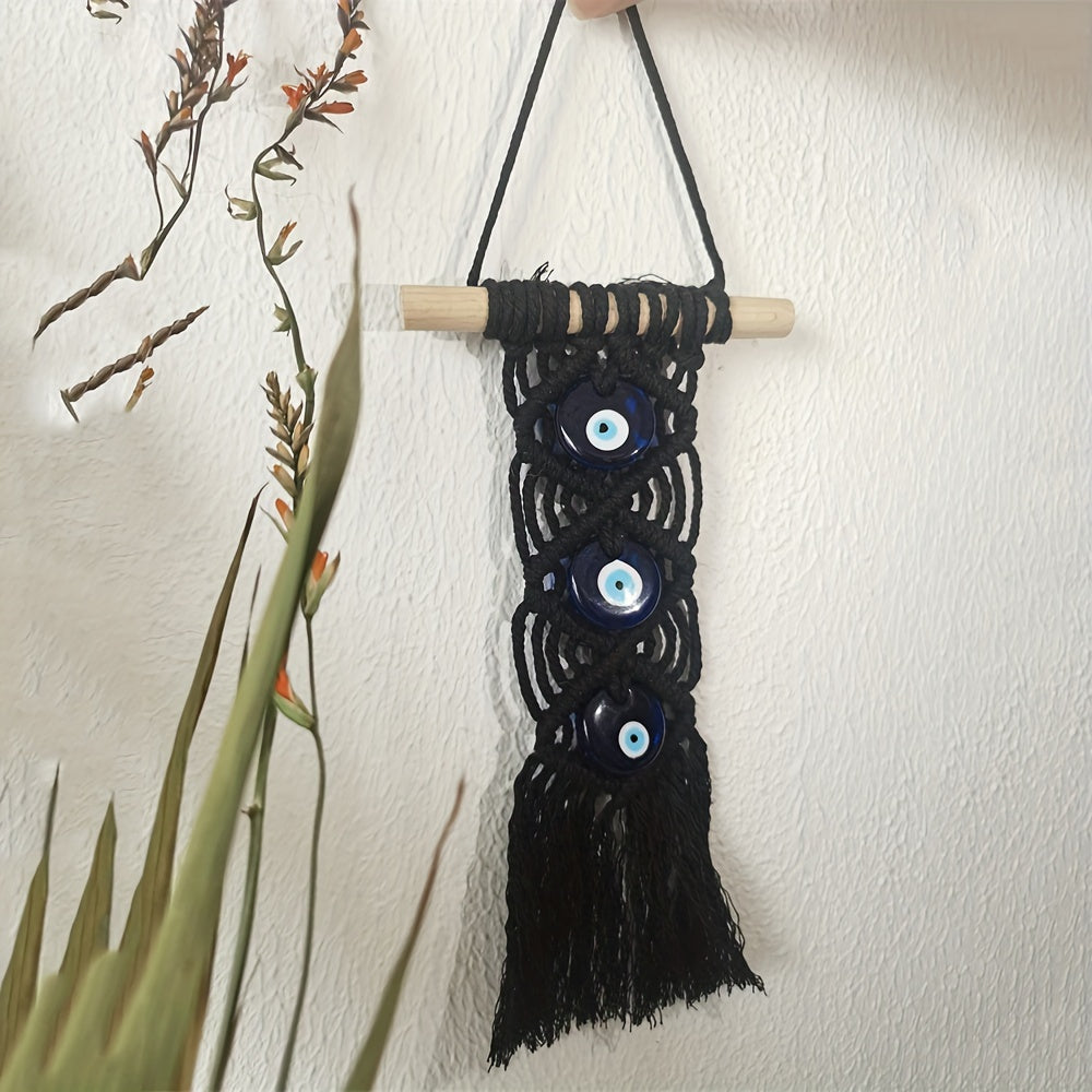 Handmade Turkey Blue Eye Tapestry Wall Decor Pendant for Home Decoration