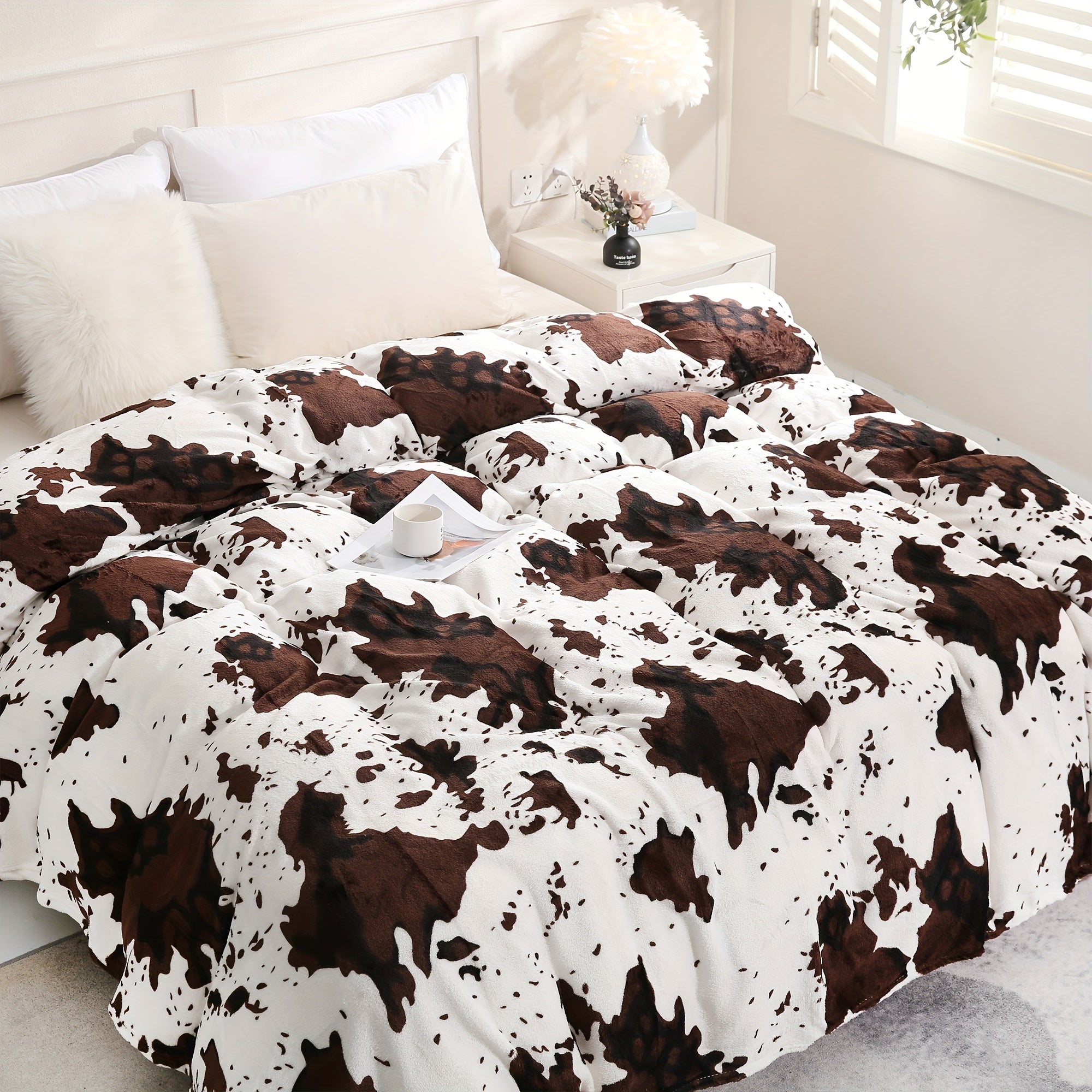 Christmas Cow Pattern Blanket 200g Single Bed Cozy Warmth