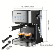 Semi-Automatic Espresso Machine with Steam Milk Foam 20 Bar Pump 1.5L