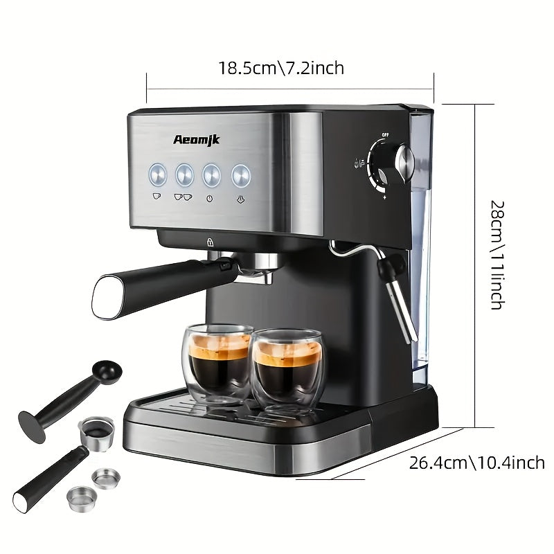 Semi-Automatic Espresso Machine with Steam Milk Foam 20 Bar Pump 1.5L