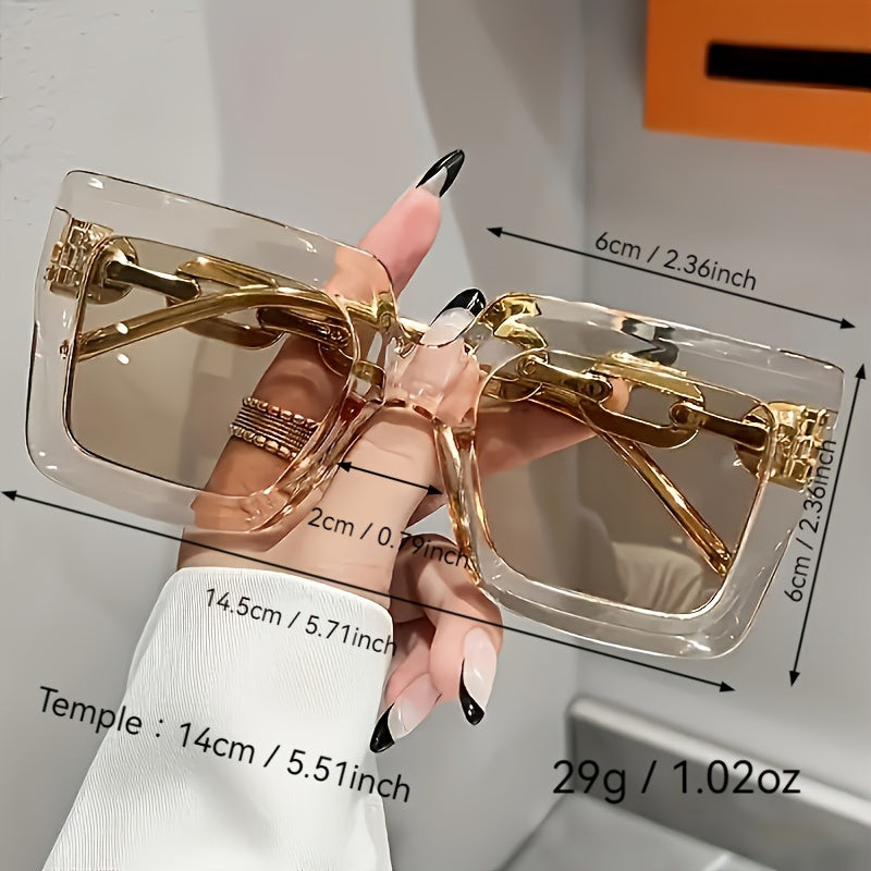 Women's Oversized Square Retro Glasses Lightweight Polycarbonate Unisex