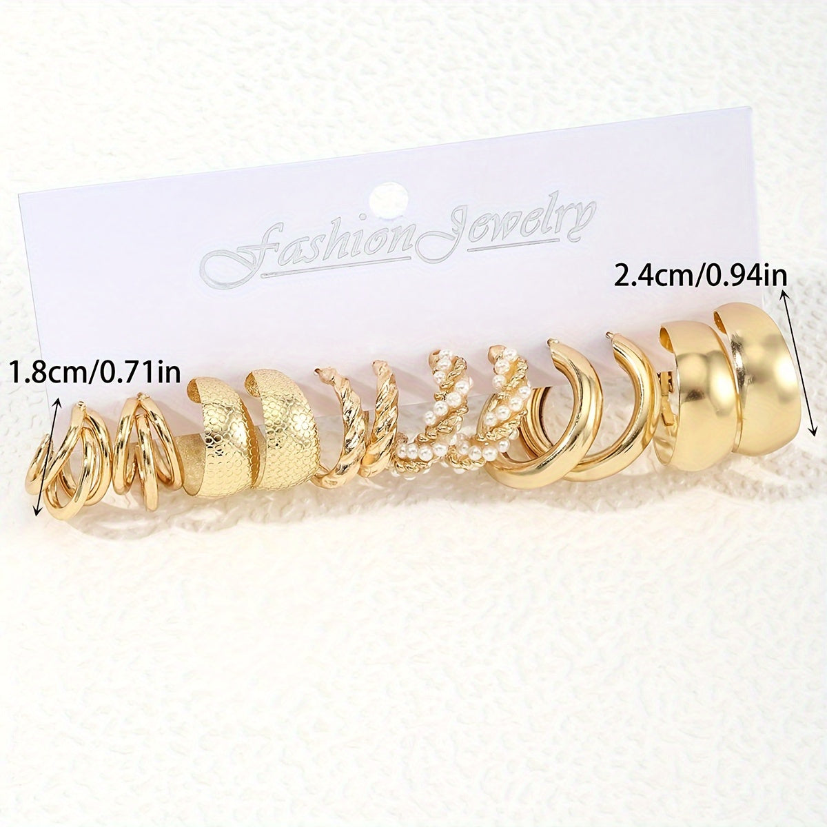 12-ta bo'lak minimalistik halqa sirg'alar, sun'iy marjon bilan bezatilgan, kundalik va bayram kiyimlari uchun zanglamas po'latdan yasalgan studlar