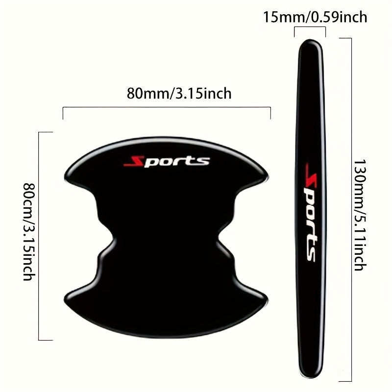 8pcs Car Door Handle Protector Set Durable ABS Anti-Scratch Stickers