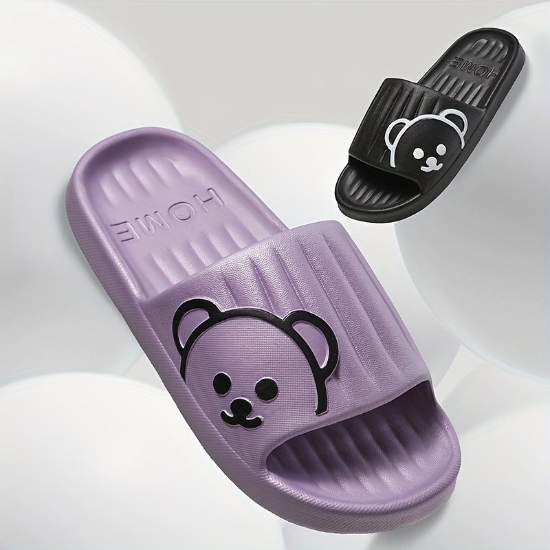 Women’s Eva Bear Design Slippers Non-Slip Indoor Outdoor Shoes Pink White