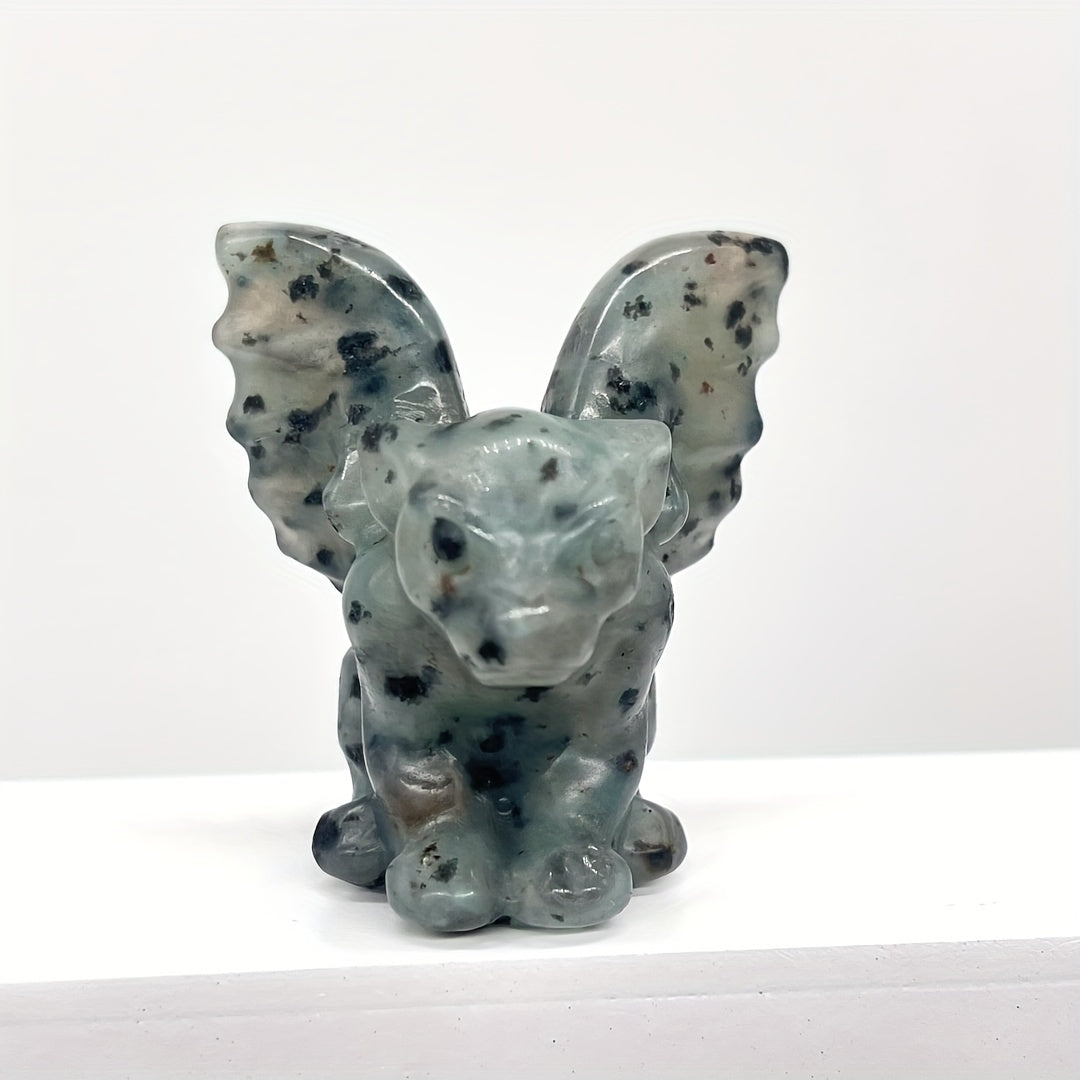 Uy bezaklari va ofis stol aksessuarlari uchun tabiiy kristall gargoyle haykali