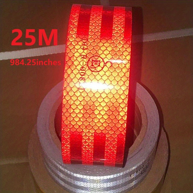 Car Reflective Warning Tape 25m x 5cm Red and White Retro Reflective Sheeting