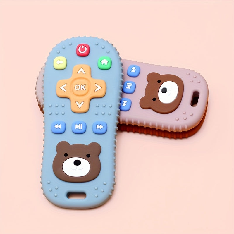 Baby Teething Toy Silicone Shakeable Remote Control Comforter Handheld Anti-Choking Toy