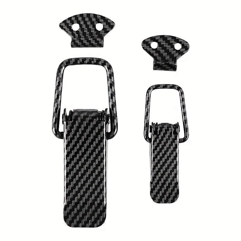 2 Pack Car Bumper Clips Carbon Fiber Pattern Lock Fixed Pull Buckle Safety Hooks for Car and Truck