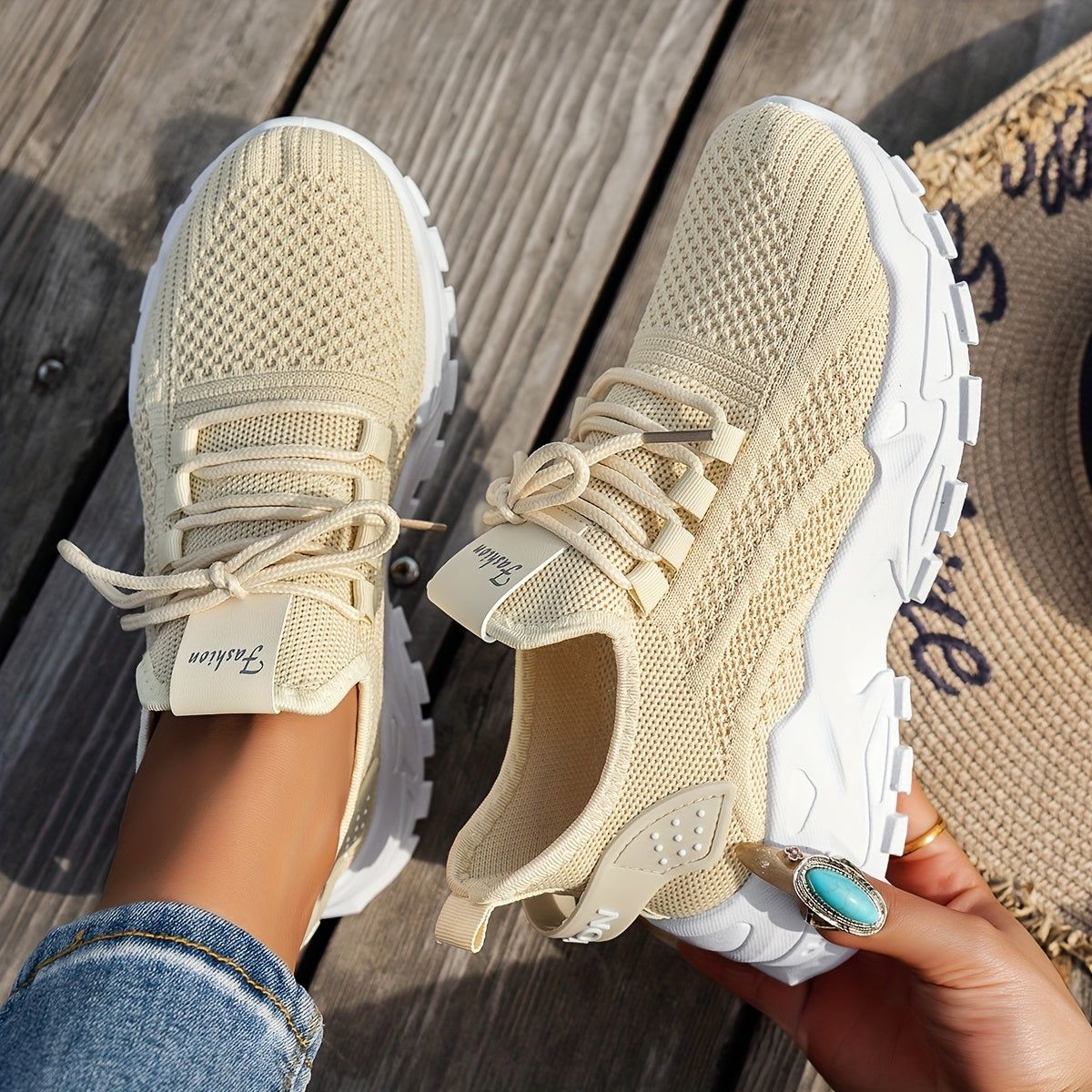 Women's White Casual Sneakers Elastic Upper Breathable Comfort Summer