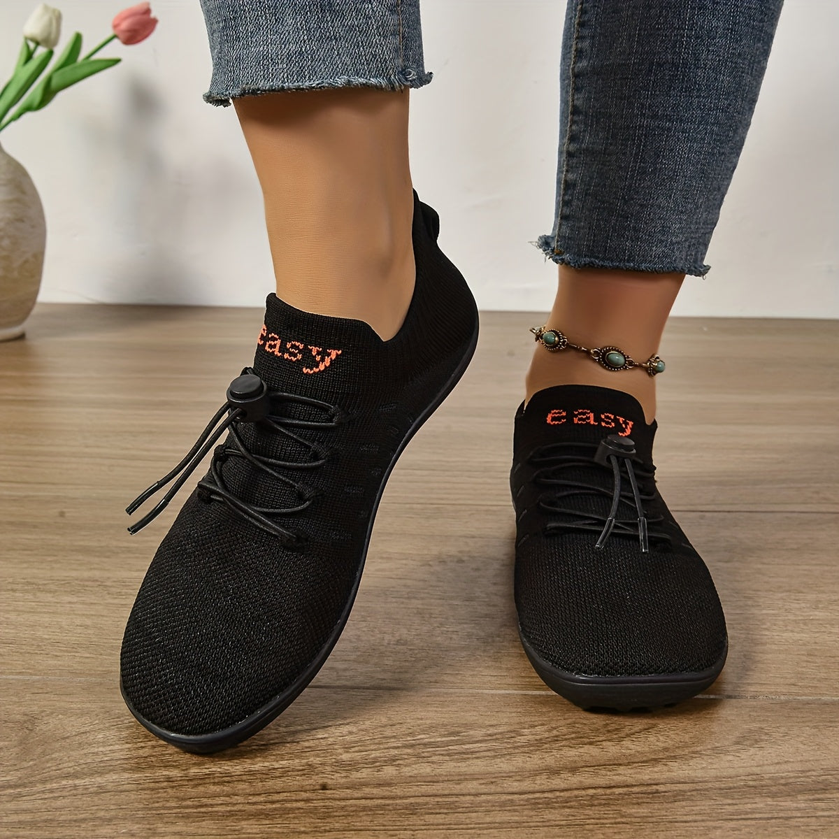 Women Lightweight Casual Slip-On Sneakers Breathable Fabric All-Season