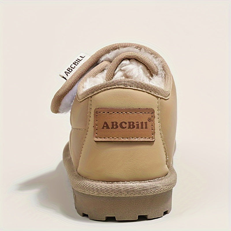 Kids Winter Snow Boots for Boys and Girls Low-Cut Fleece-Lined Casual Outdoor