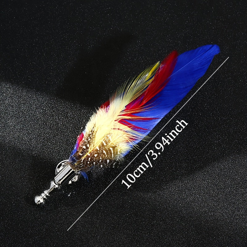 Colorful Feather Brooches Set of 7 for Men and Women Dress Suits Lapel Pins Fashion Accessories