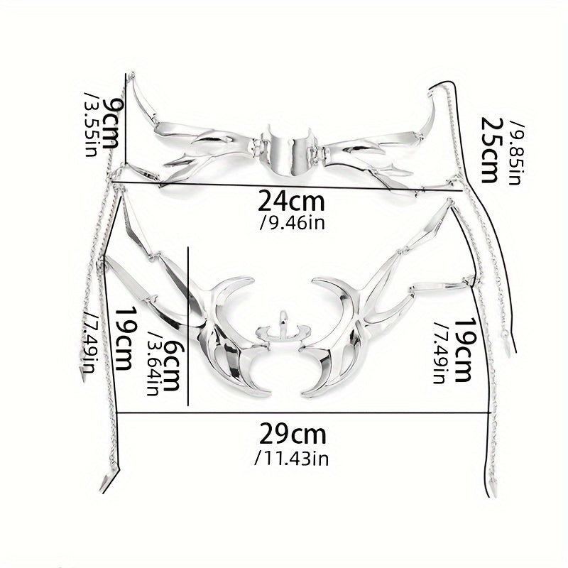 Golden Masks with Punk Style, Fluid Design, Adjustable Face Covering, Decorative Accents