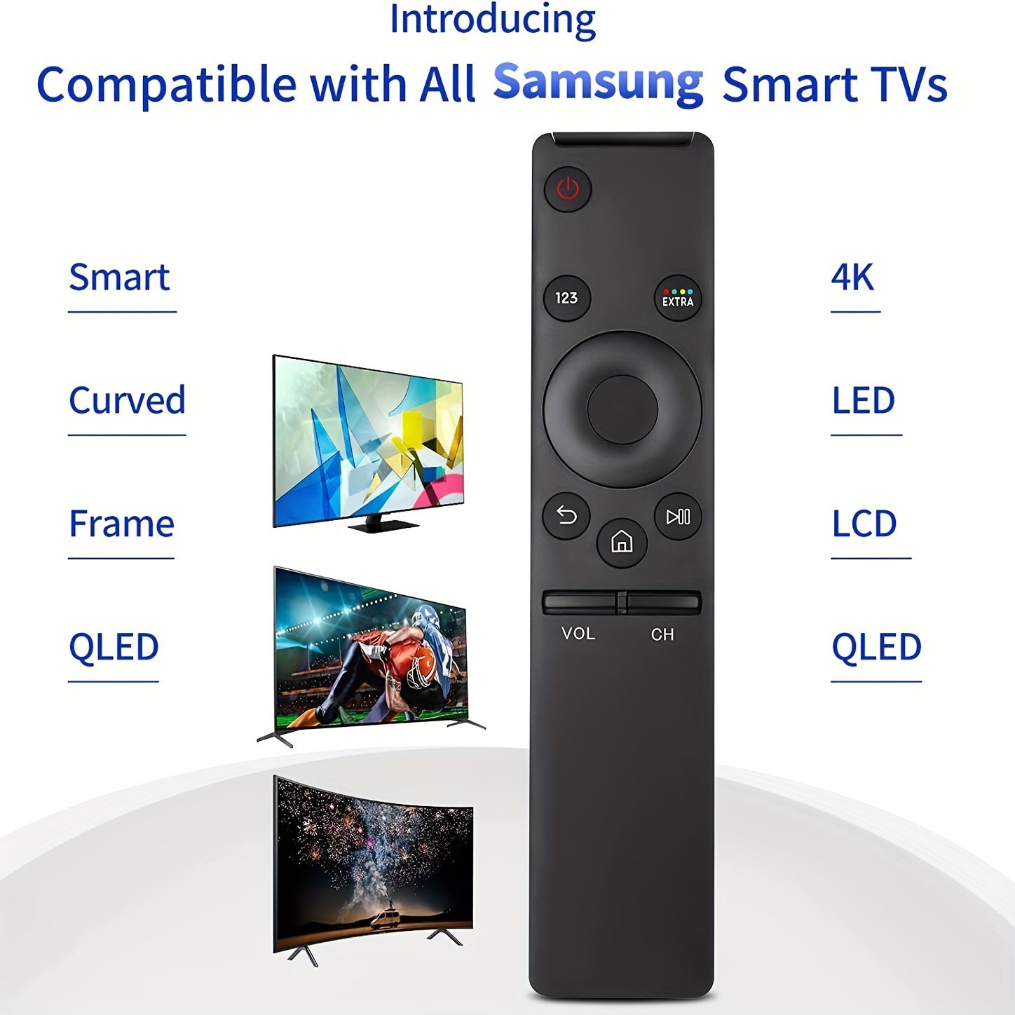 Universal Remote Control for Samsung TVs Infrared Ergonomic Compatible with 2K 4K 8K UHD Smart LED QLED Models