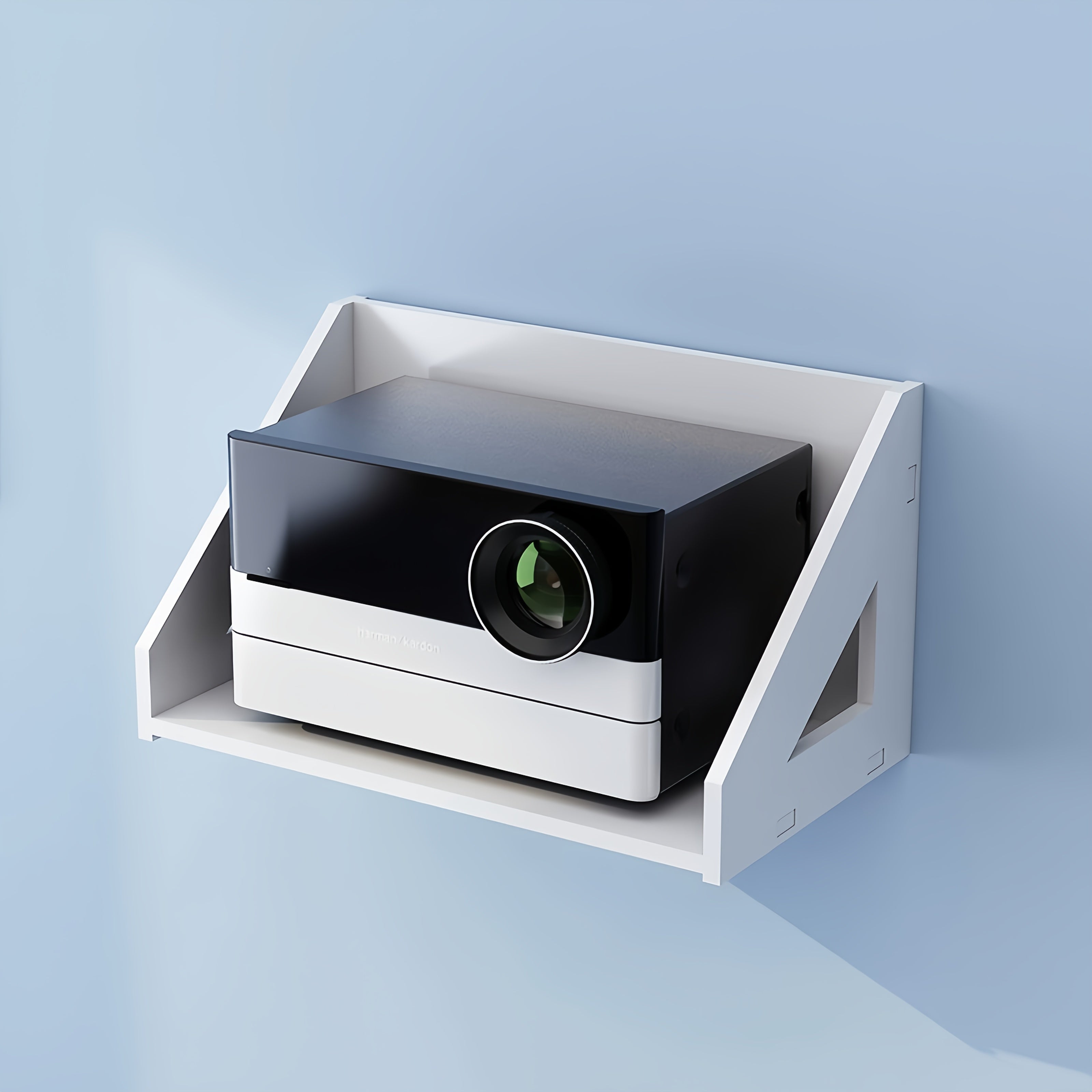 Wall-Mounted Projector Shelf Made of Durable Cork for Bedroom Living Room Office