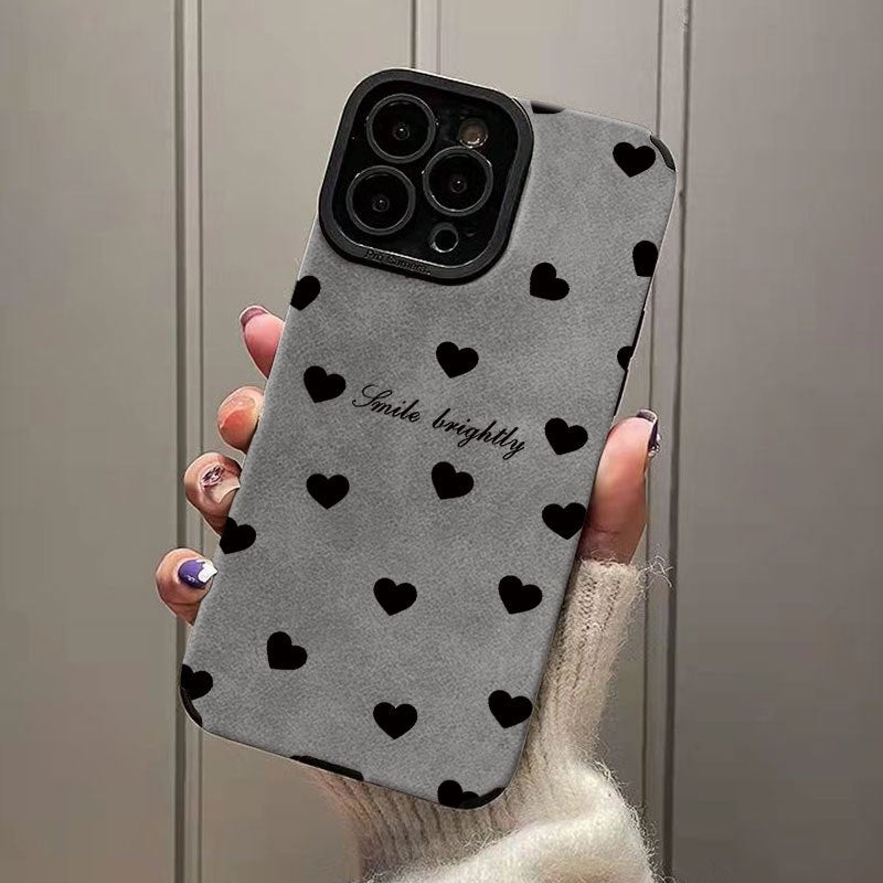 Durable TPU Phone Case with Heart Pattern for iPhone Models Stylish Protective Cover