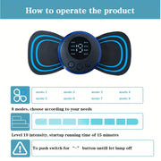 Portable Home Massager with 8 Modes 19 Intensity Levels Rechargeable EMS Neck Waist Body