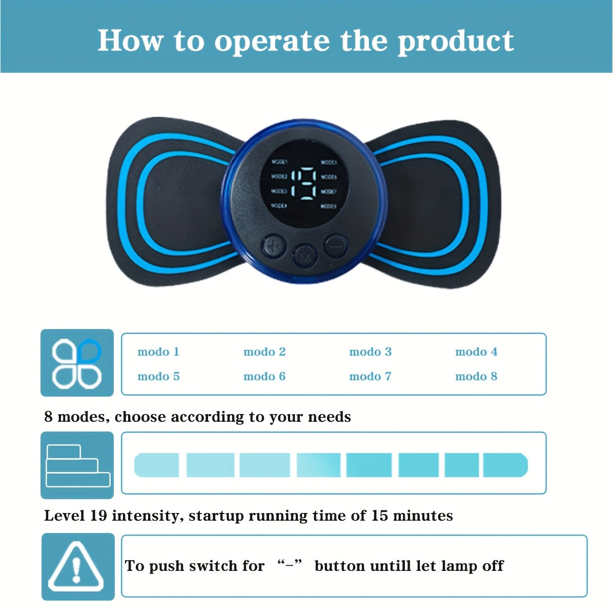 Portable Home Massager with 8 Modes 19 Intensity Levels Rechargeable EMS Neck Waist Body