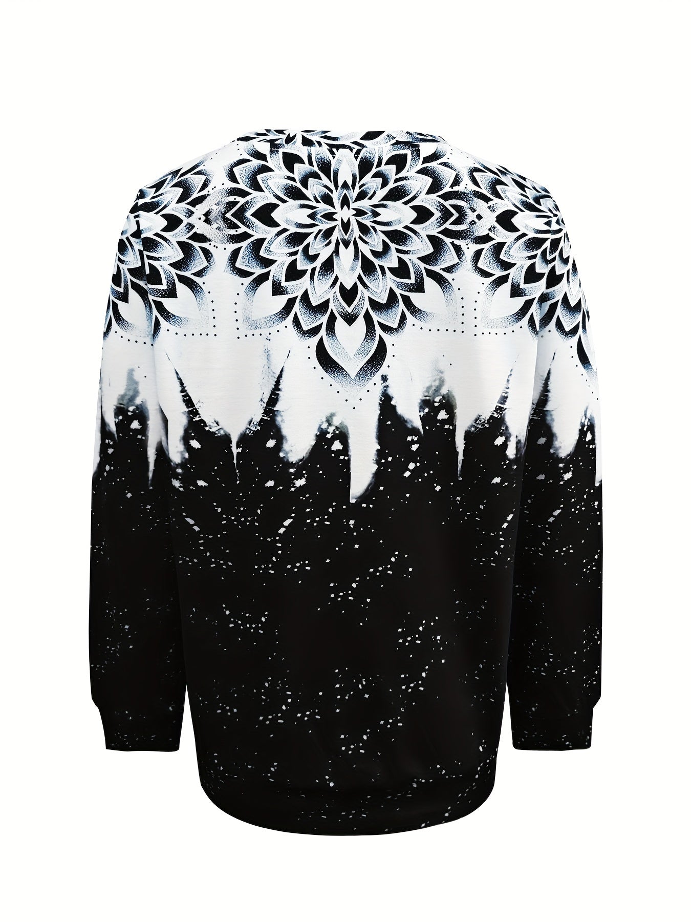 Women's Floral Gradient Print Oversized Sweatshirt Long Sleeve Casual Pullover