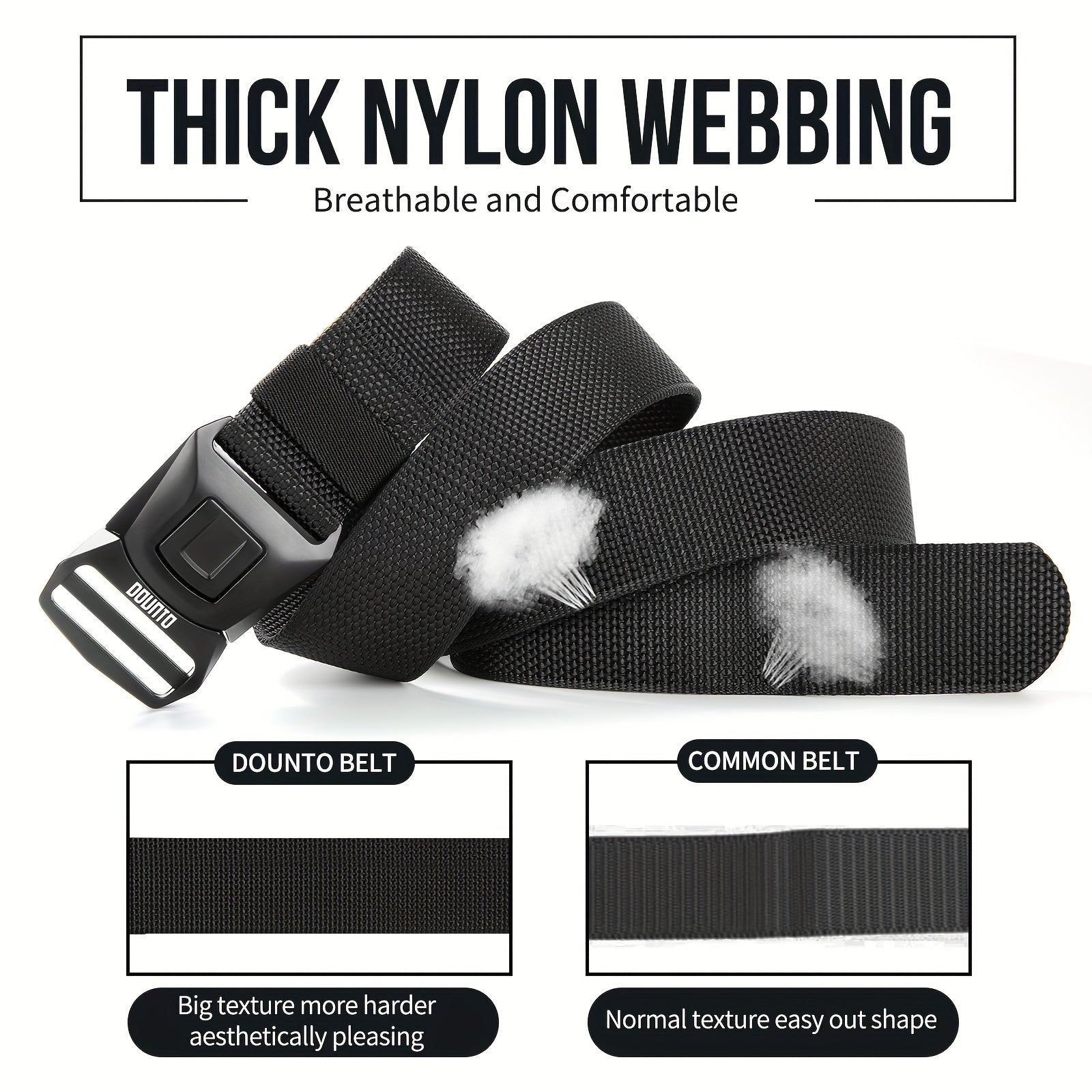 Мужской тактический ремень из нейлона черного цвета с быстросъемной пряжкой из сплава для активного отдыха