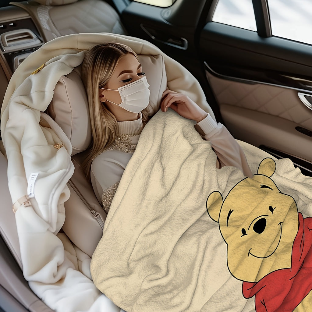Disney Winnie The Pooh Flannel Blanket for Kids and Adults Lightweight Warm Multiple Sizes