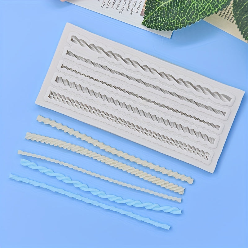 Silicone Mold for DIY Dessert Cakes and Chocolates with Braided Border Design