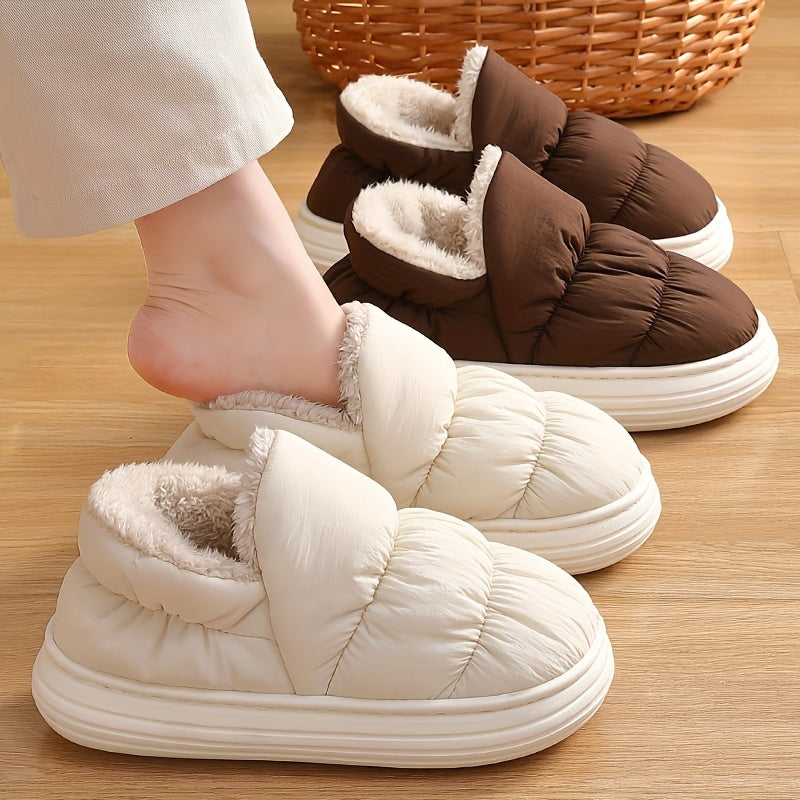 Women's Plush Lined Indoor Slippers Non-slip Cozy Warm Shoes