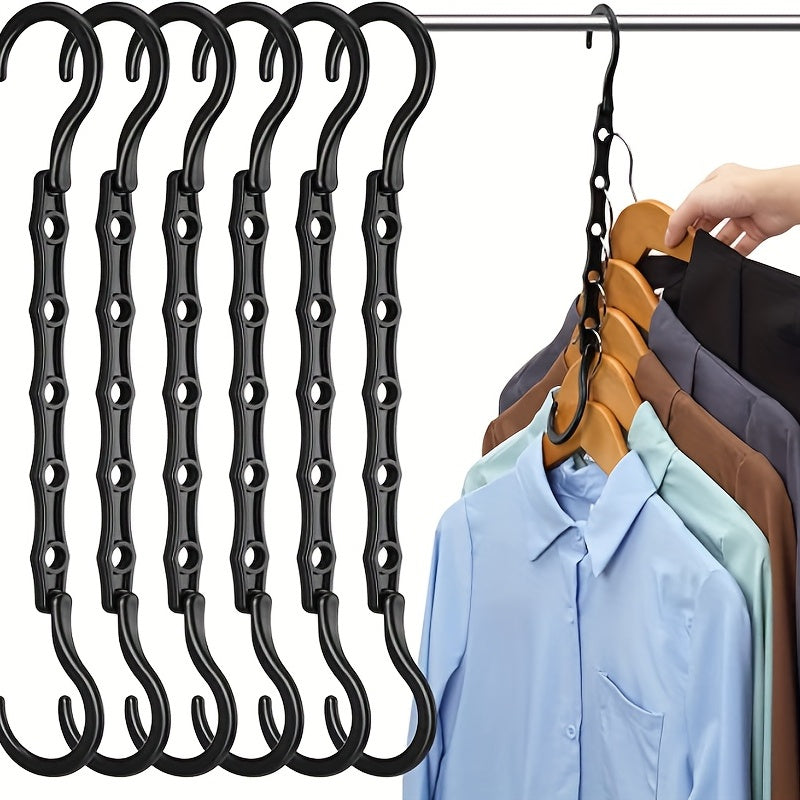 6 Pack Plastic Hangers Space-Saving Closet Organizer for Heavy Clothes