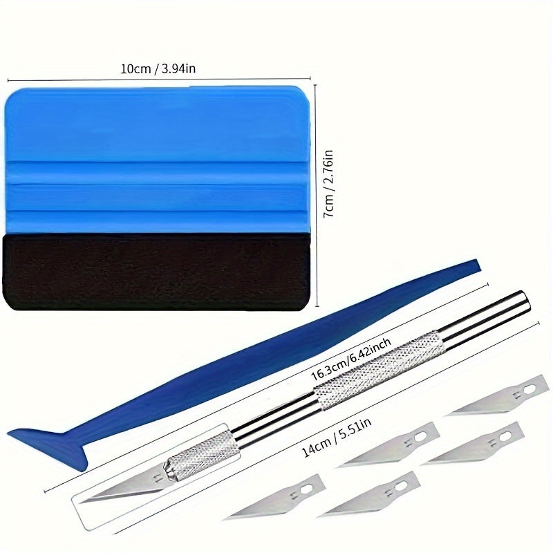 Vehicle Vinyl Wrap Tool Kit with Squeegee and Cutter for Windows