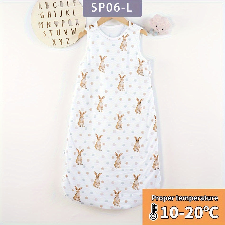 Kids Sleeveless Printed Sleeping Bag Soft Polyester Colorful Design Single Size